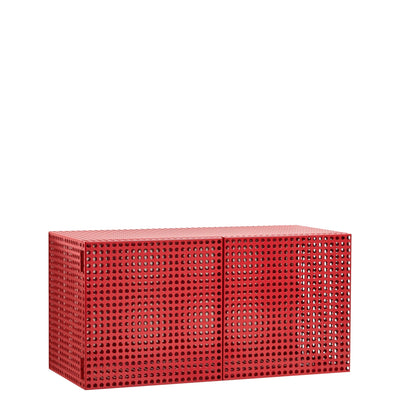HAY Nástěnná skříňka Perforated, Wine Red - DESIGNSPOT