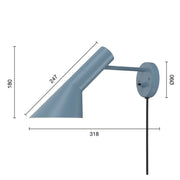 Louis Poulsen Nástěnná lampa AJ, Dusty blue - DESIGNSPOT