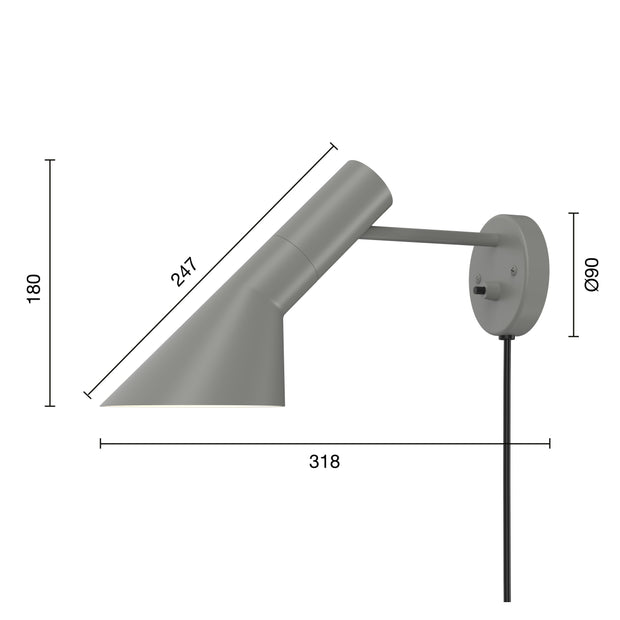 Louis Poulsen Nástěnná lampa AJ, Warm grey - DESIGNSPOT