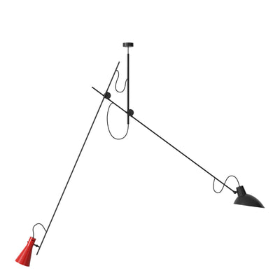 Astep Závěsné svítidlo VV Cinquanta, Black / Black / Red - DESIGNSPOT