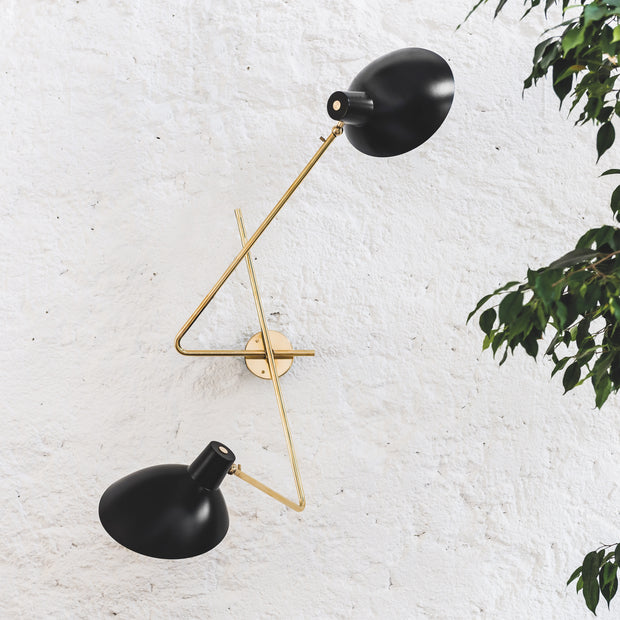 Astep Nástěnné svítidlo VV Cinquanta Twin, Brass / White - DESIGNSPOT