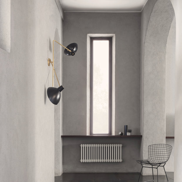 Astep Nástěnné svítidlo VV Cinquanta Twin, Brass / White - DESIGNSPOT
