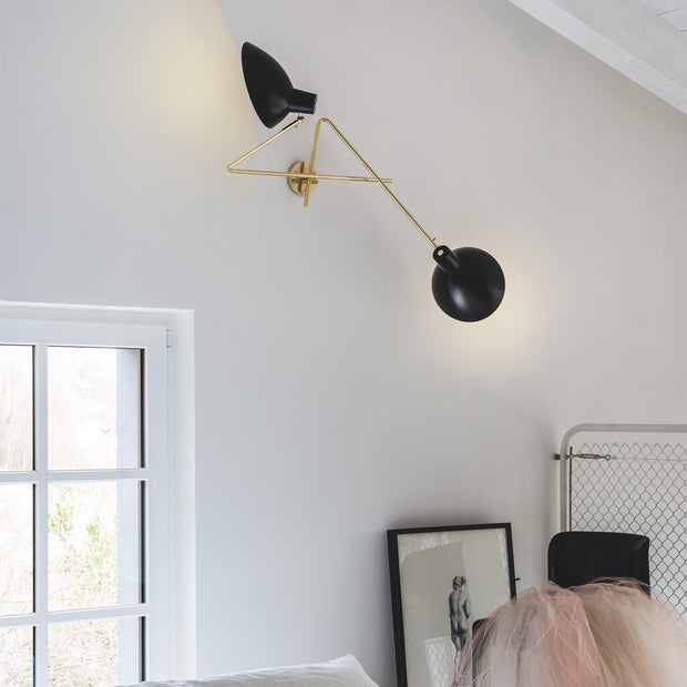 Astep Nástěnné svítidlo VV Cinquanta Twin, Brass / White - DESIGNSPOT