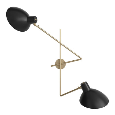 Astep Nástěnné svítidlo VV Cinquanta Twin, Brass / Black - DESIGNSPOT