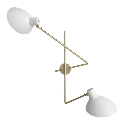 Astep Nástěnné svítidlo VV Cinquanta Twin, Brass / White - DESIGNSPOT