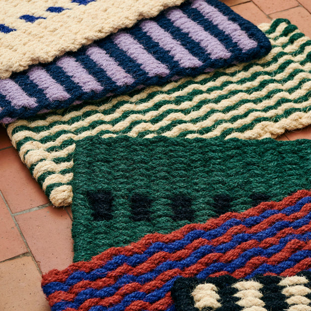 HAY Rohožka Coco, Wide, Lavender and Navy - DESIGNSPOT
