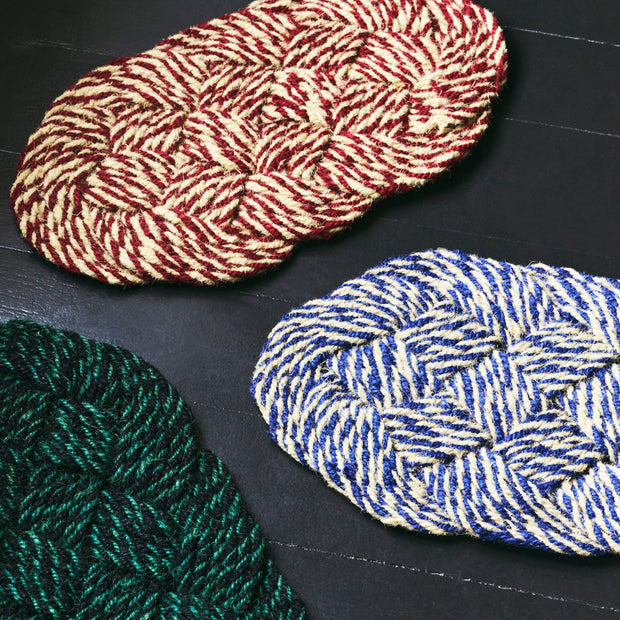HAY Rohožka Coco, Swirl, Green and Black - DESIGNSPOT