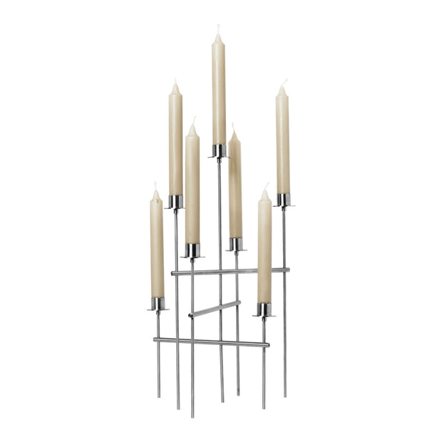 Ferm Living Svícen Elysia, Brushed Stainless Steel - DESIGNSPOT