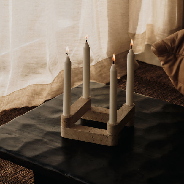 Ferm Living Modulární svícen Newel, Travertine - DESIGNSPOT