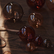 Ferm Living Skleněné ozdoby Glass Baubles, Large, Roseate Translucent, Set 3 kusů - DESIGNSPOT