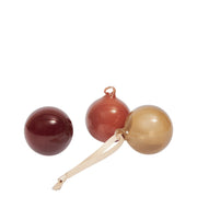 Ferm Living Skleněné ozdoby Glass Baubles, Small, Roseate Opaque, Set 3 kusů - DESIGNSPOT