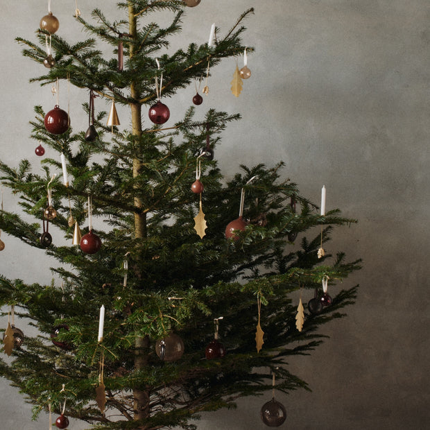 Ferm Living Skleněné ozdoby Glass Baubles, Large, Roseate Translucent, Set 3 kusů - DESIGNSPOT