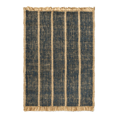 Ferm Living Koberec Athens Stripes, Natural / Ink Blue - DESIGNSPOT