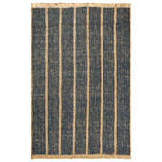 Ferm Living Koberec Athens Stripes, Natural / Ink Blue - DESIGNSPOT