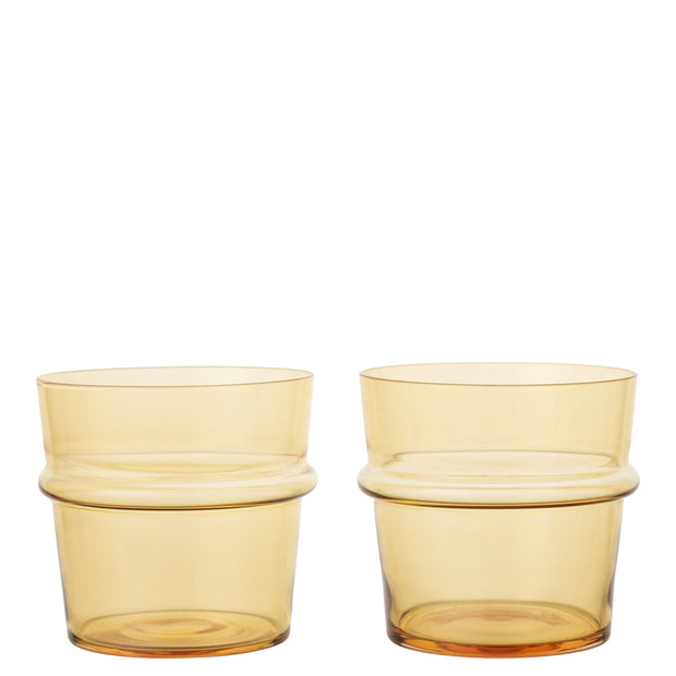 Ferm Living Skleničky Boya Low, Yellow, sada 2 kusů - DESIGNSPOT