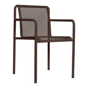 Ferm Living Zahradní židle Dapple s područkami, Dark Chocolate - DESIGNSPOT