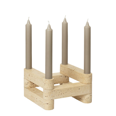 Ferm Living Modulární svícen Newel, Travertine - DESIGNSPOT
