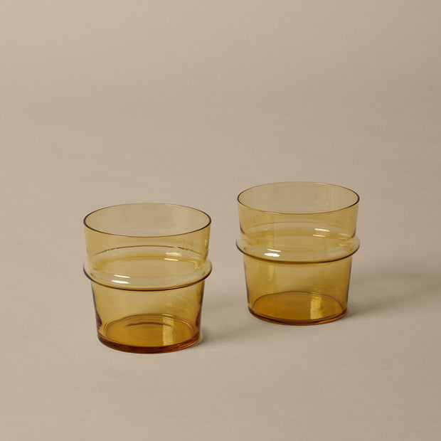 Ferm Living Skleničky Boya Low, Yellow, sada 2 kusů - DESIGNSPOT