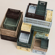 HAY Úložný box Colour Crate, Cube, Sage Green - DESIGNSPOT