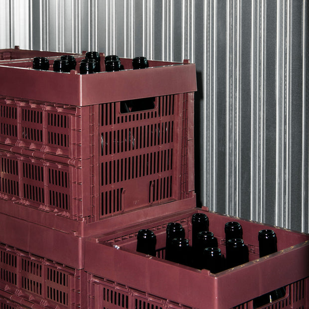 HAY Úložný box Colour Crate, Cube, Bordeaux - DESIGNSPOT