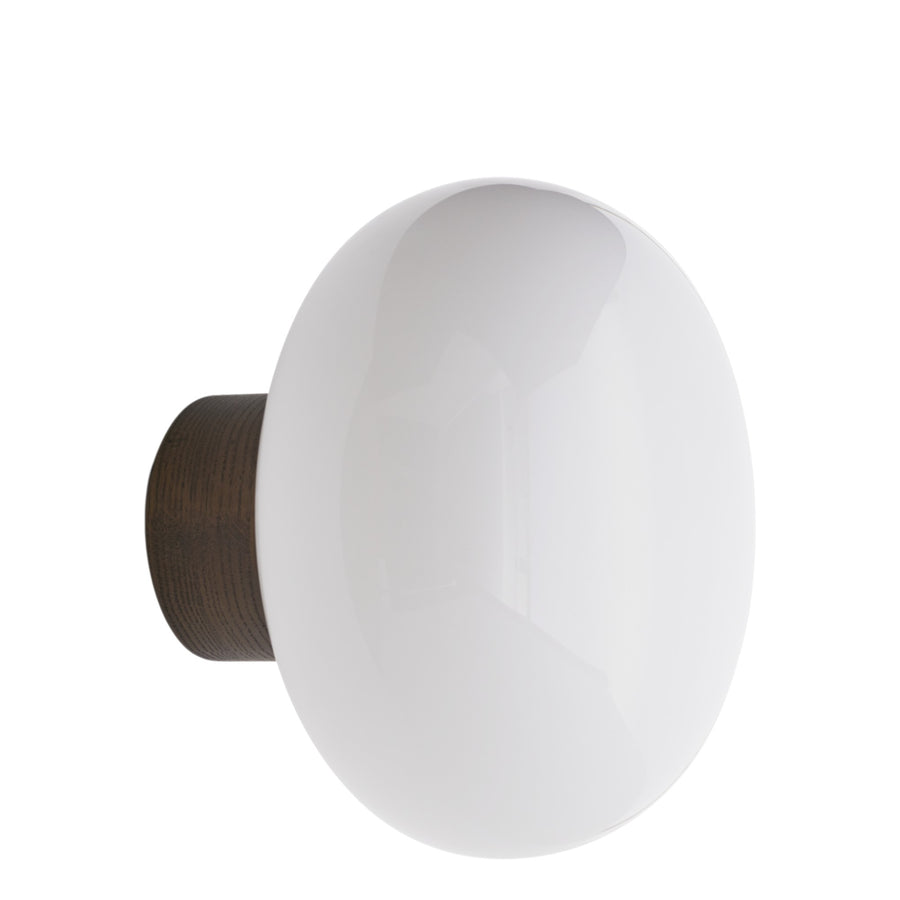 Nástenná lampa Karl-Johan, Smoked Oak / White Opal