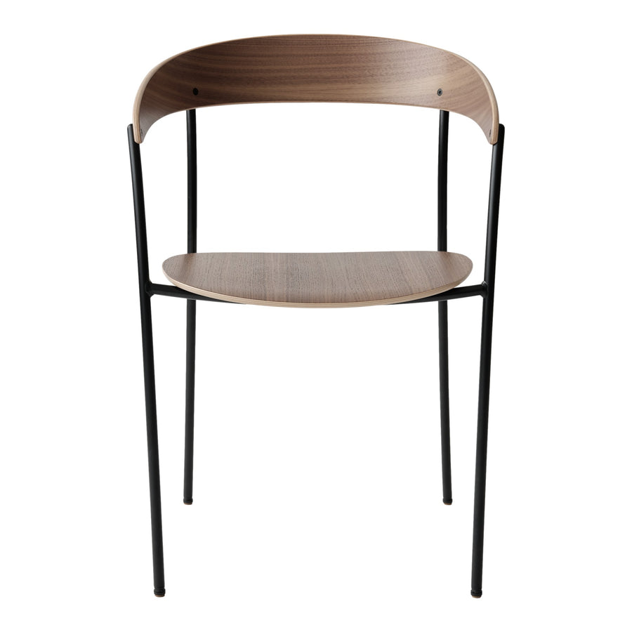 Jedálenská stolička s podrúčkami Missing, Walnut / Black