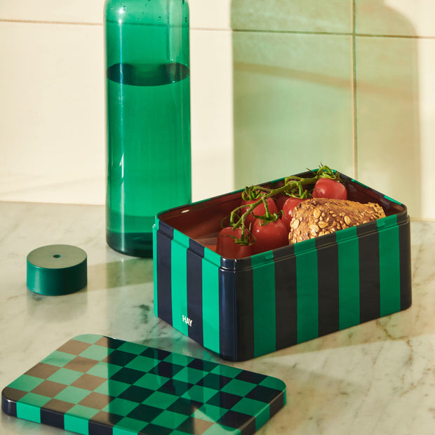 HAY Plechová dóza Tin, Slim, Green / Off-white - DESIGNSPOT