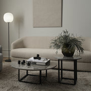 New Works Odkládací stolek Florence Ø50, Black / Black Marble - DESIGNSPOT
