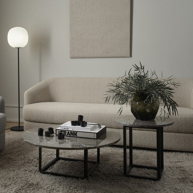 New Works Odkládací stolek Florence Ø50, Black / Black Marble - DESIGNSPOT