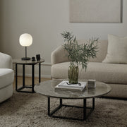 New Works Konferenční stolek Florence Ø90, Black / Gris du Marais Marble - DESIGNSPOT
