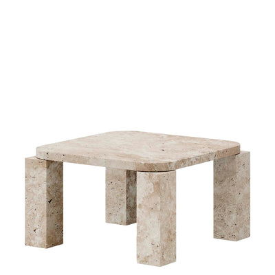 New Works Konferenční stolek Atlas, 60x60, Unfilled Travertine - DESIGNSPOT