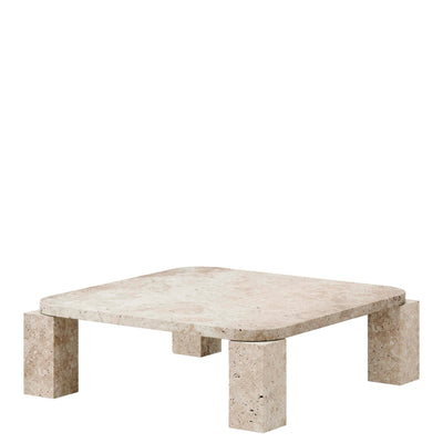 New Works Konferenční stolek Atlas, 85x85, Unfilled Travertine - DESIGNSPOT