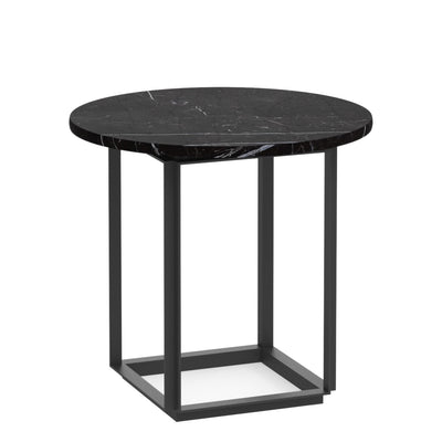 New Works Odkládací stolek Florence Ø50, Black / Black Marble - DESIGNSPOT