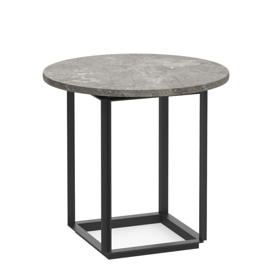 Odkladací stolík Florence Ø50, Black / Gris du Marais Marble