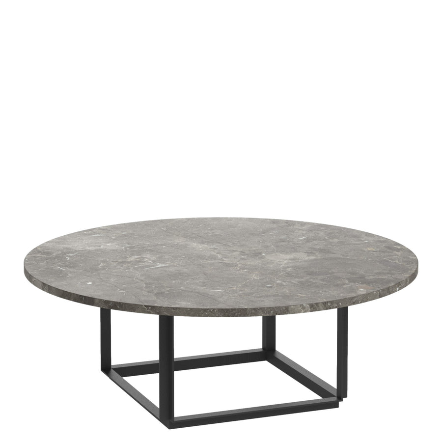 Konferenčný stolík Florence Ø90, Black / Gris du Marais Marble