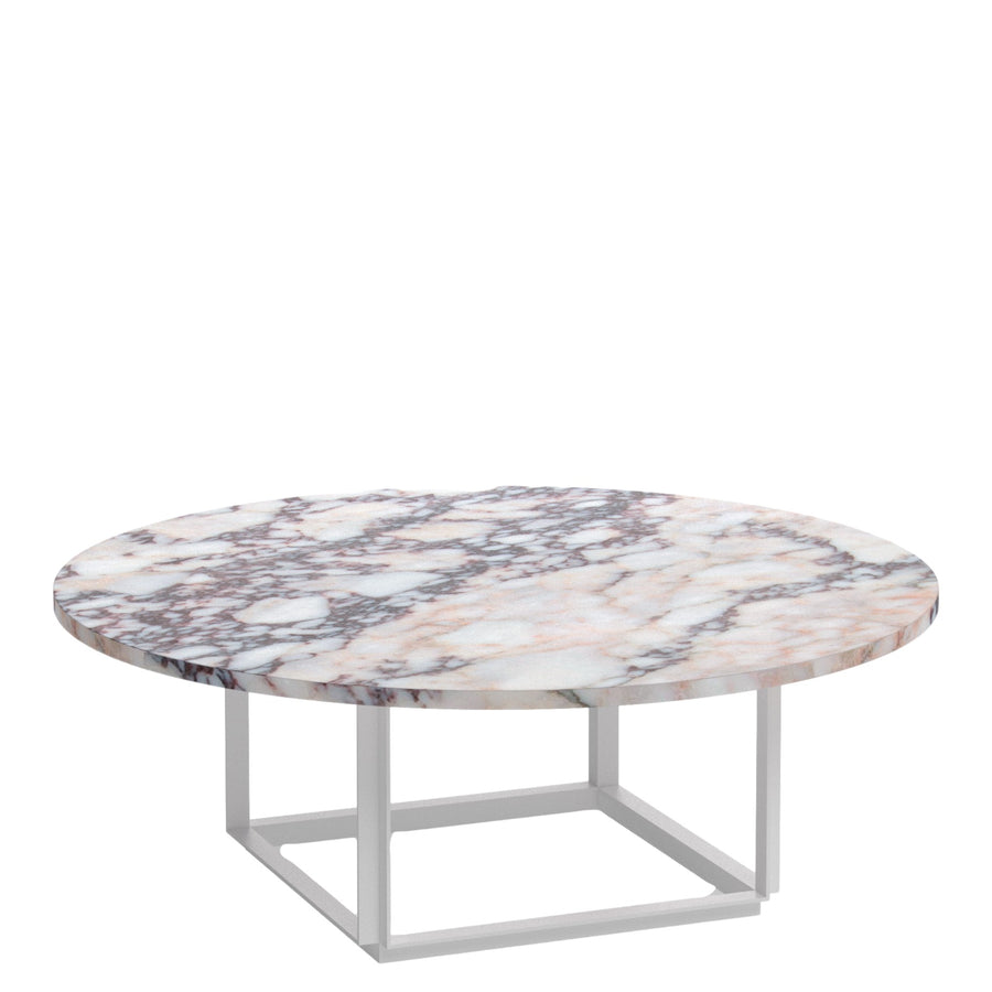 Konferenčný stolík Florence Ø90, White / White Viola Marble