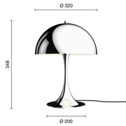 Louis Poulsen Stolní lampa Panthella 320, High lustre chrome plated - DESIGNSPOT