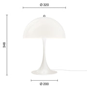 Louis Poulsen Stolní lampa Panthella 320, White opal acryl - DESIGNSPOT