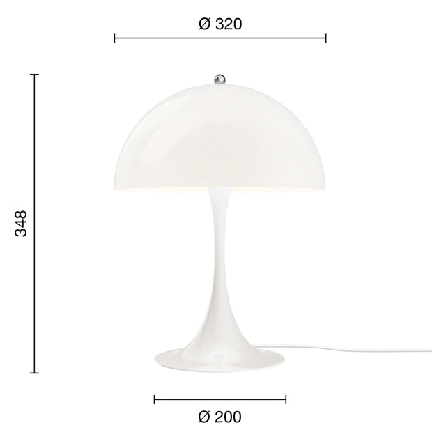 Louis Poulsen Stolní lampa Panthella 320, White opal acryl - DESIGNSPOT