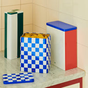 HAY Plechová dóza Tin, X-large, Blue / Off-white / Red - DESIGNSPOT