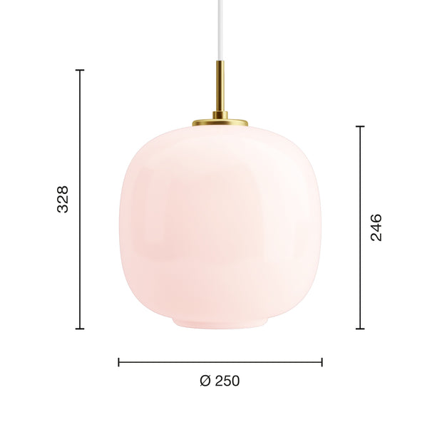 Louis Poulsen Závěsná lampa VL 45 Radiohus, 250, Brass / Pale Rose - DESIGNSPOT
