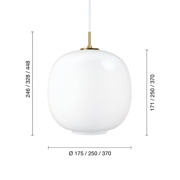 Louis Poulsen Závěsná lampa VL 45 Radiohus, 175, Brass / White Opal - DESIGNSPOT