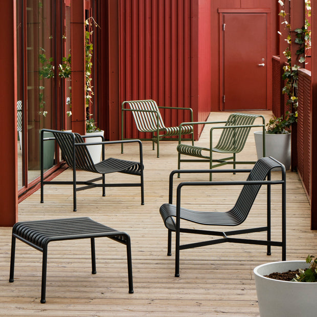 HAY Zahradní křeslo Palissade Lounge Low, Anthracite - DESIGNSPOT