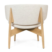 ferm LIVING Křeslo Herman Wood, Bouclé, Oak / Off-White - DESIGNSPOT