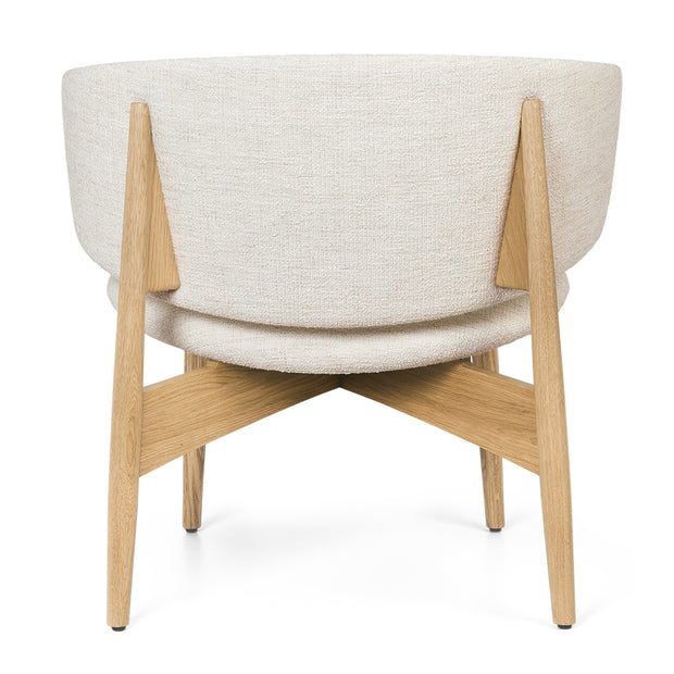 ferm LIVING Křeslo Herman Wood, Bouclé, Oak / Off-White - DESIGNSPOT