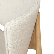 ferm LIVING Křeslo Herman Wood, Bouclé, Oak / Off-White - DESIGNSPOT