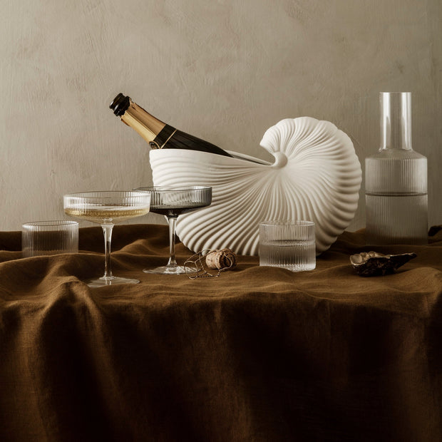 Ferm Living Skleničky na červené víno Ripple, Frosted, sada 2 kusů - DESIGNSPOT