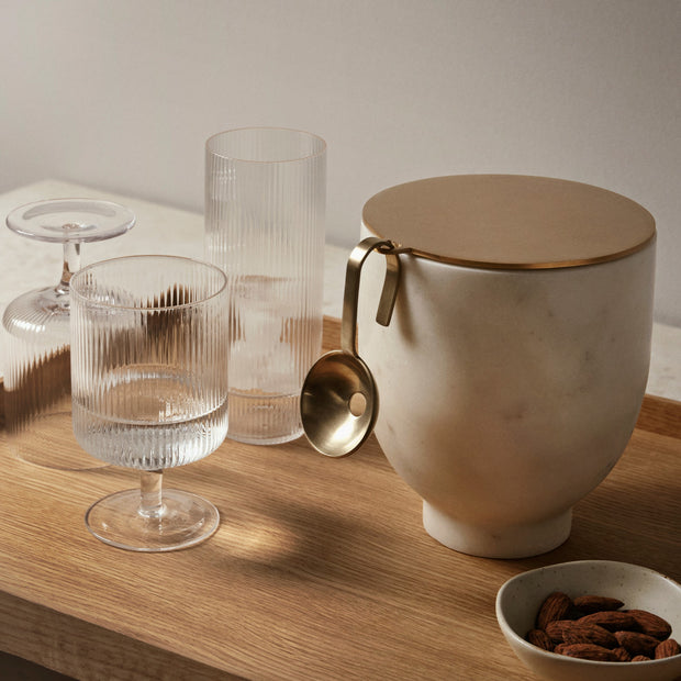 Ferm Living Vysoké skleničky Ripple, Clear, sada 4 kusů - DESIGNSPOT