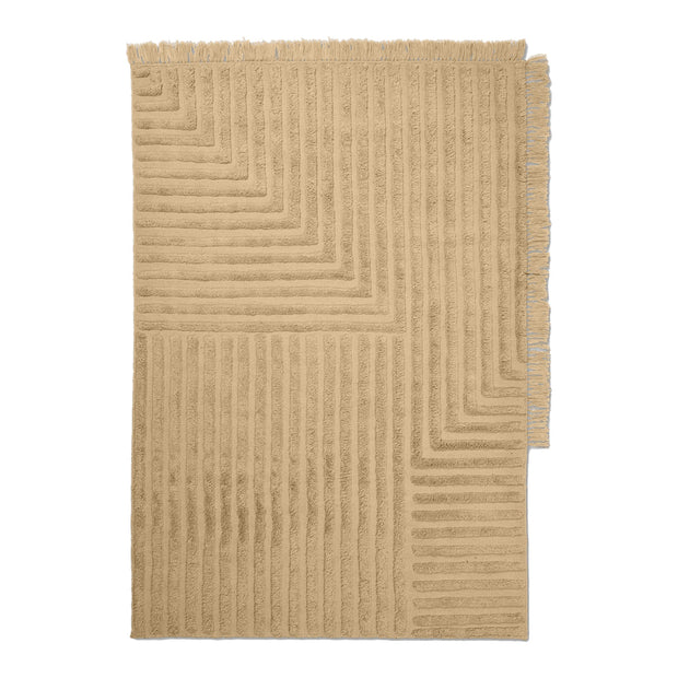 ferm LIVING Koberec Crease Wool, Sand - DESIGNSPOT