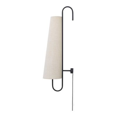 Ferm Living Nástěnná lampa Ancora, Black / Natural - DESIGNSPOT